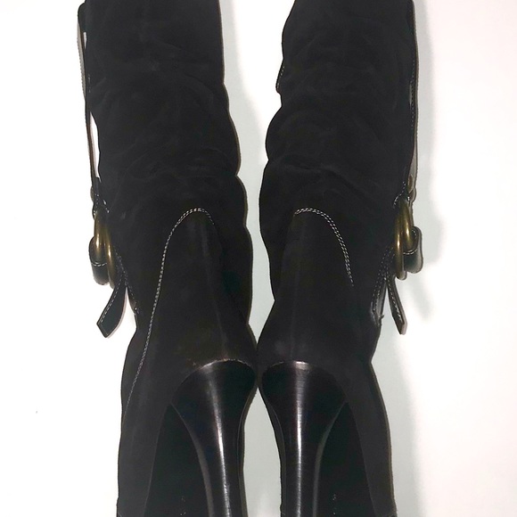 Coach Noreen Black Suede Slouched Boot Size 10M - Picture 6 of 7